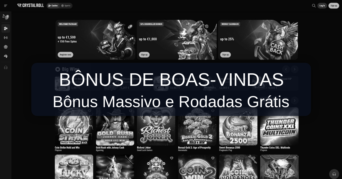 CrystalRoll Casino welcome bonus